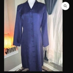 2/225 80s Wool Silk Vtg Designer lined Long  Jacket Coat mint FINAL$